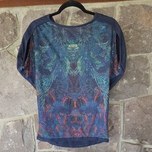 Skunkfunk Navy and Multicolor Patterned Blouse